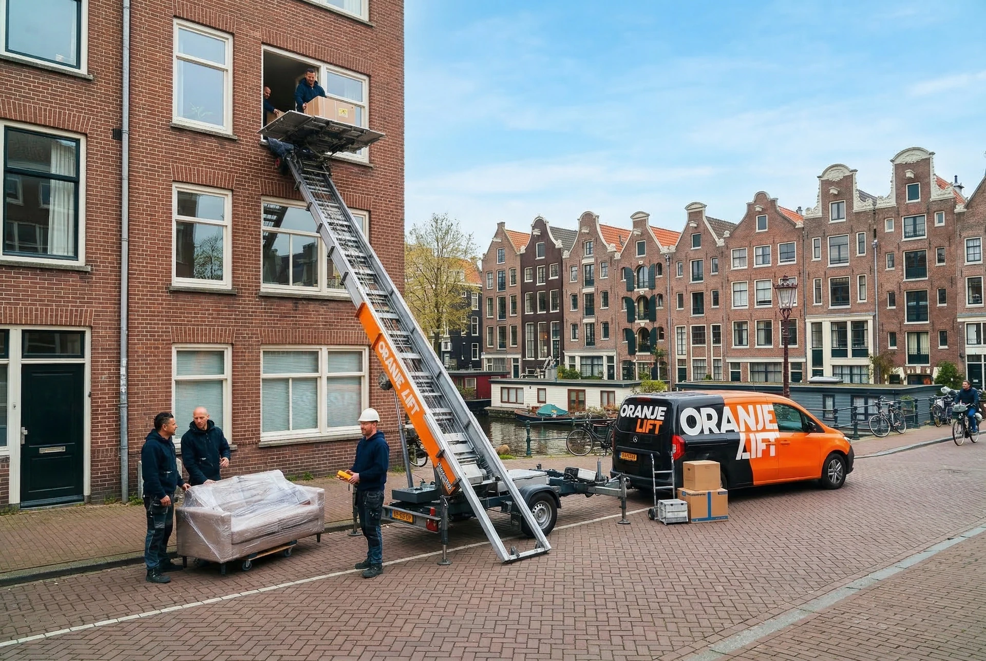 Verhuislift bij woning Korte Akkeren