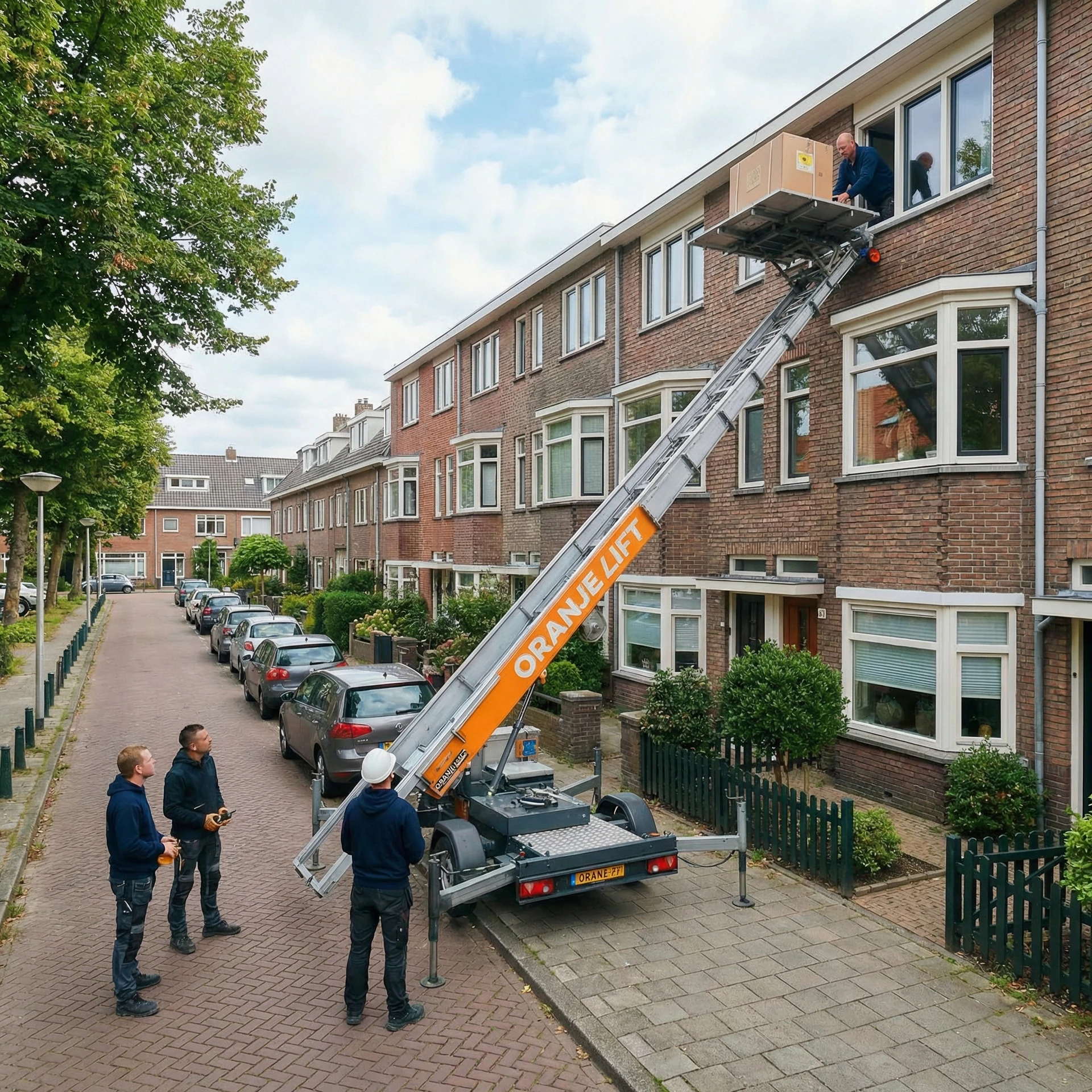 Verhuislift in woonwijk Westergouwe